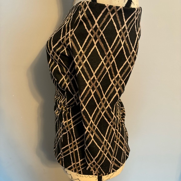 NY&C Black & Light Pink Shimmery Off the Shoulder Long Sleeve Top Size XS - Picture 3 of 6